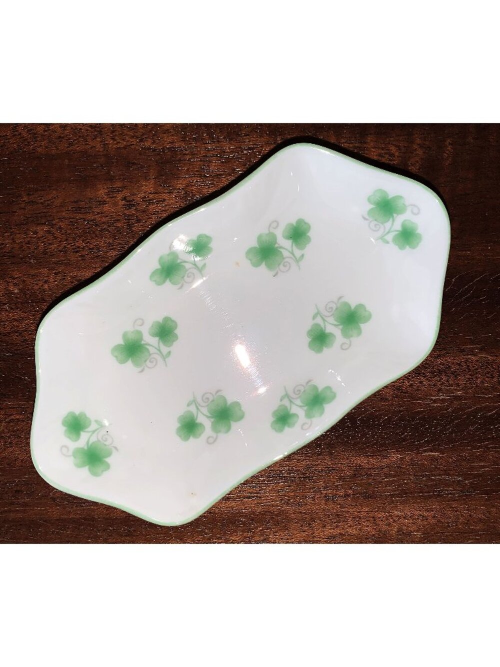 Vintage Crown Staffordshire, Fine Bone China, Shamrock Dish